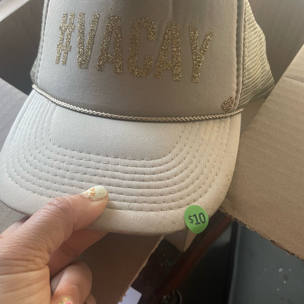 Gold and Tan #VACAY Trucker Hat
